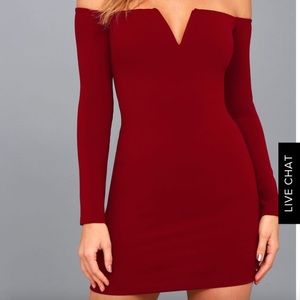 Never worn off the shoulder long sleeve dress